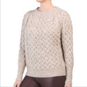 Mia Mai Wool Angora Blend Cable Knit Sweater Small